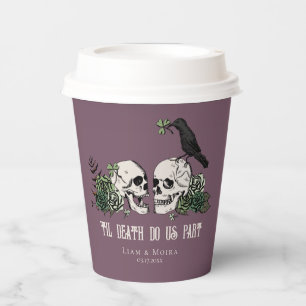 Gobelets En Papier Mariage Irlandais Gothique Floral Crâne Violet Jus