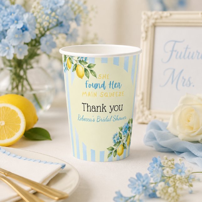 Gobelets En Papier Mariage Lemon Blue Main Squeeze (Créateur téléchargé)