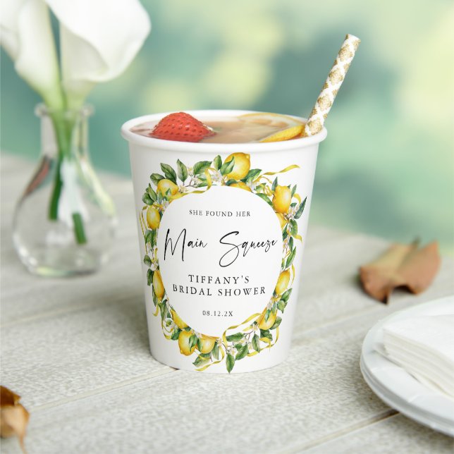 Gobelets En Papier Mariage Moderne de Citron de Citrus (Insitu)