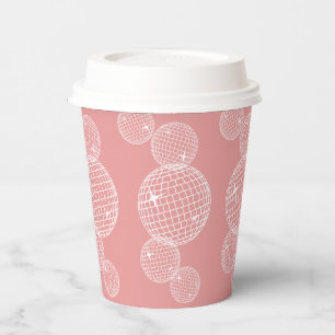 Gobelets En Papier Mariage Pink 70s Rétro Disco Boules Rétro