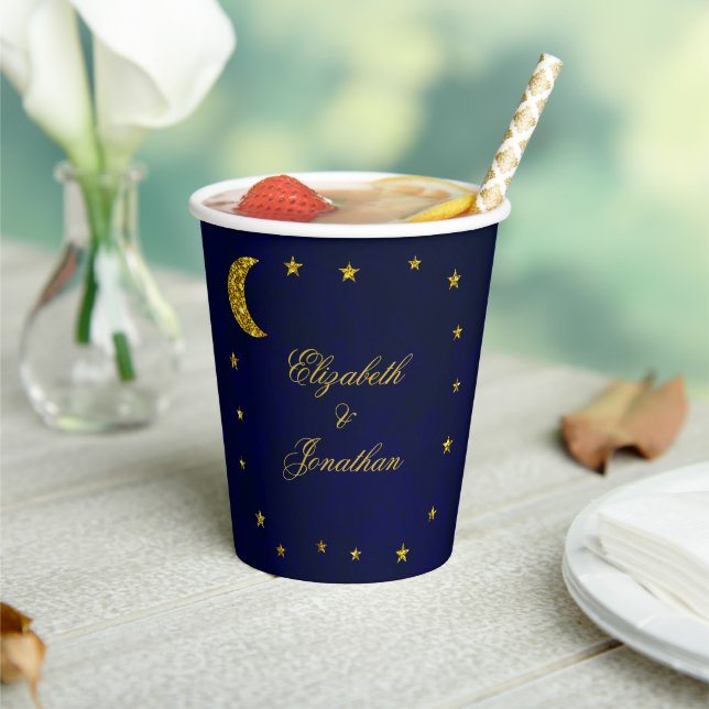 Gobelets En Papier Mariage sous le ciel nocturne céleste (Insitu)
