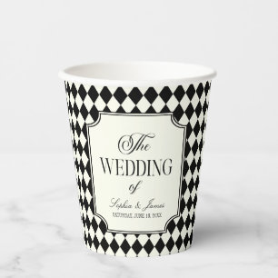 Gobelets En Papier Mariage Vintage Ivoire Noir Luxe Ancien