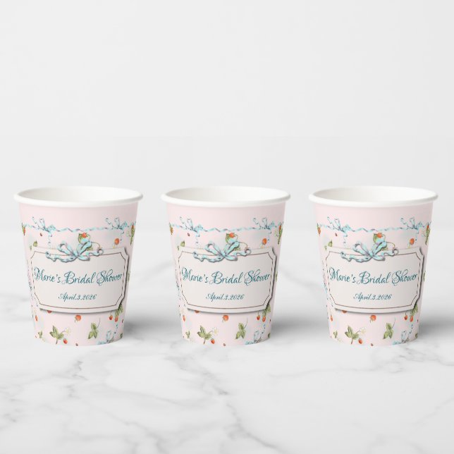Gobelets En Papier Marie Antoinette Petite Fraise Tasse en papier 8 o (Multi)