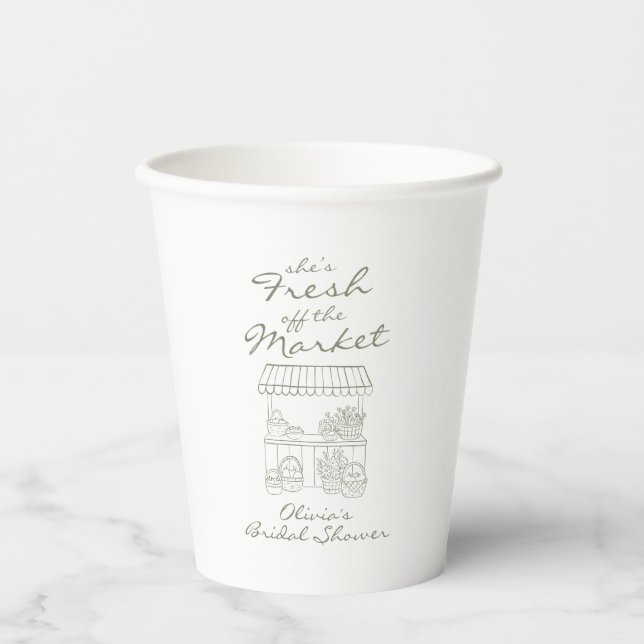 Gobelets En Papier Mariée Fraîche du Marché (Recto)