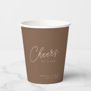 Gobelets en papier Marron Beige Moderne Cheers to