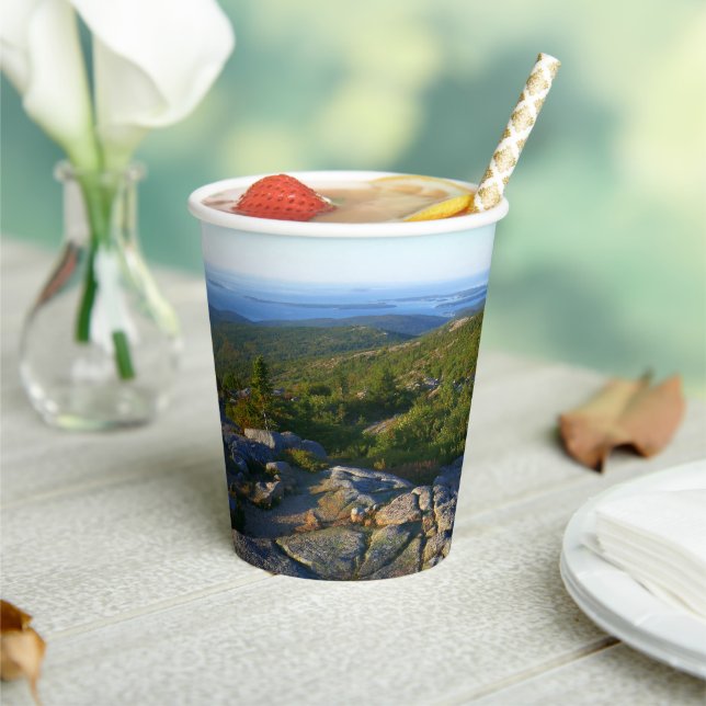 Gobelets En Papier Matin au sommet du mont Cadillac à Acadia (Insitu)