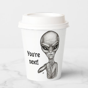 Gobelets En Papier Mauvais Alien, Tu es le prochain !