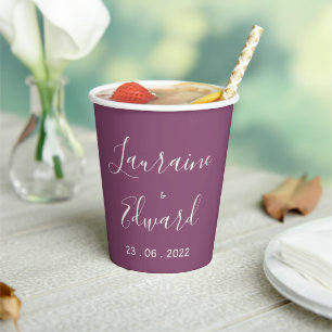 Gobelets En Papier Mauve moody minimaliste simple couleur de café m