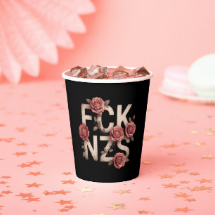Gobelets En Papier MDE NZS Floral Contre Droite Pas de Nazis Lgbtq+
