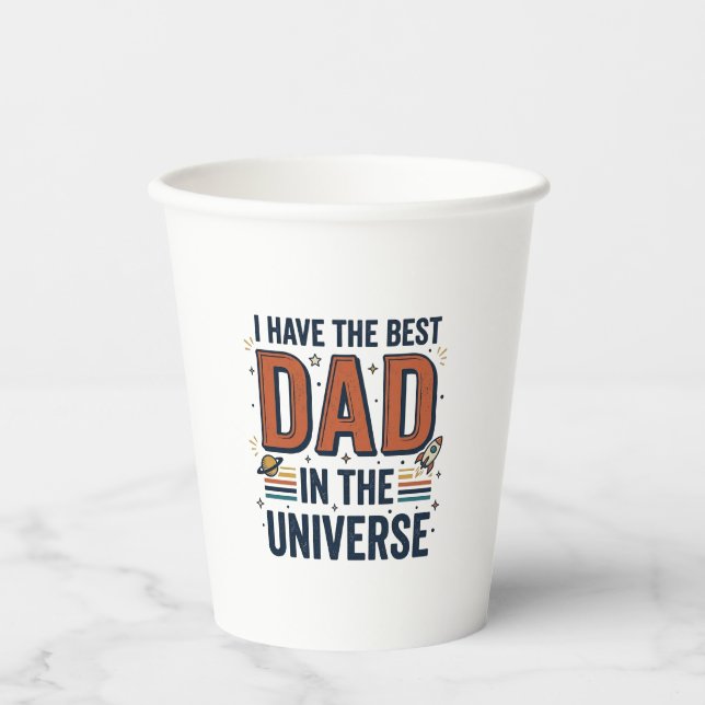 Gobelets En Papier Meilleur papa de l'univers conception vectorielle  (Recto)