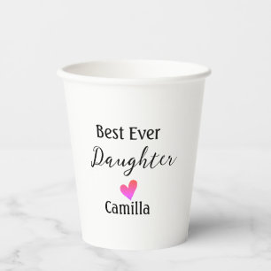 Gobelets En Papier Meilleure fille ajouter nom papa maman fille fille