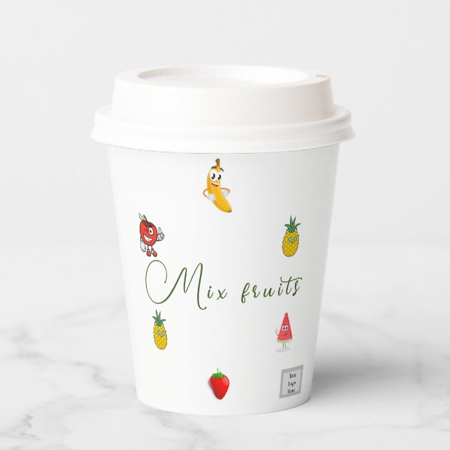 Gobelets En Papier Mélanger les fruits tasse de papier (Recto)