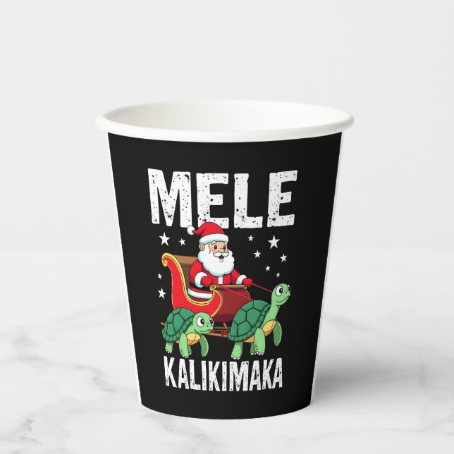Gobelets En Papier Mele Kalikimaka Christmas Shirt � Santa Sleigh Sea (Recto)