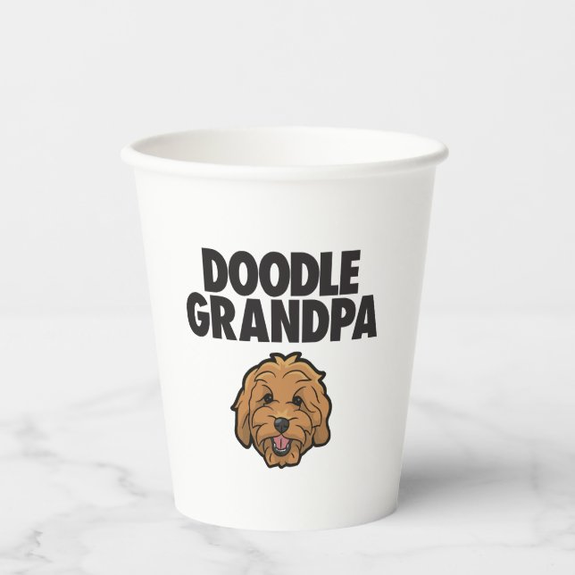 Gobelets En Papier Mens Goldendoodle Grandpa Doodle Papa Cute Goldend (Recto)