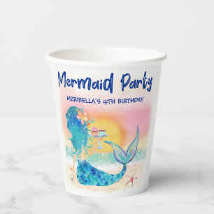 Gobelets En Papier Mer de Mermaid   Tropical Beach Cupcakes