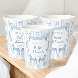 Gobelets En Papier Merci de Baby shower de garçon de boule bleue