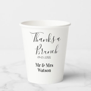 Gobelets En Papier Merci pour un nom de brunch post-mariage simple