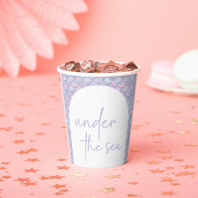 Gobelets En Papier Mermaid 1er Anniversaire Sous Le Sea Party (Insitu)