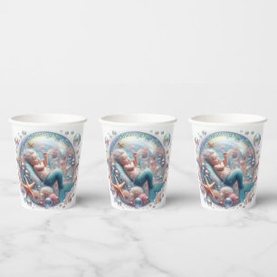 Gobelets En Papier Mermaid Christening