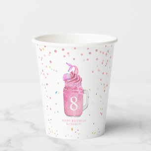Gobelets En Papier Mermaid Mason Jar Milkshake Girls Pink Anniversair
