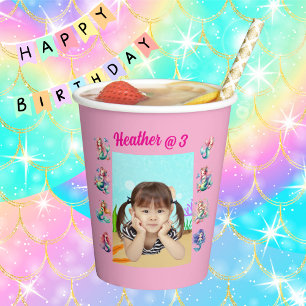 Gobelets En Papier Mermaids Under the Sea Photo Party Anniversaire de