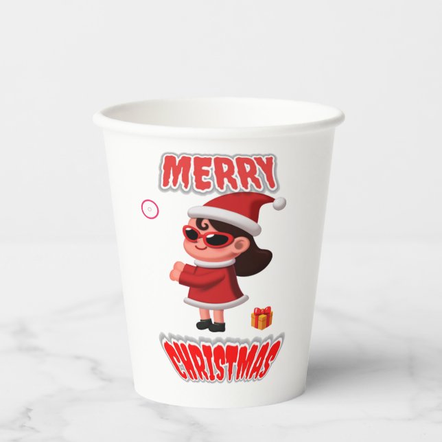 GOBELETS EN PAPIER MERRY CHRISTAMAS (Recto)