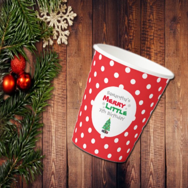 Gobelets En Papier Merry Little Birthday (Créateur téléchargé)