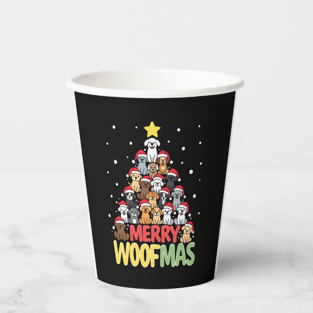 Gobelets En Papier Merry Woofmas - Merry Christmas For Dog Lovers (3) (Recto)
