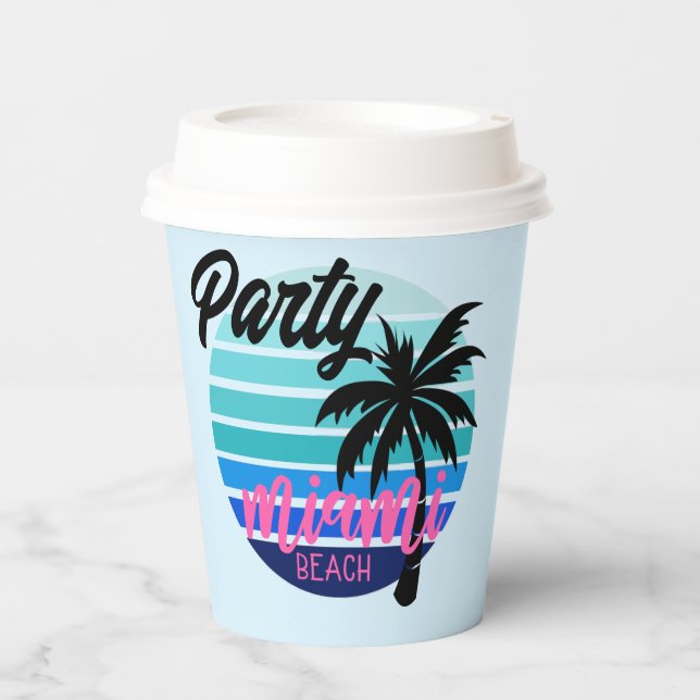 Gobelets En Papier Miami Beach (Recto)