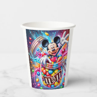 Gobelets En Papier Mickey et Minnie Célébration Festive Papier Coloré
