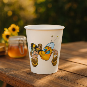 Gobelets En Papier Miel abeille avec paniers Amusants Animation Bee