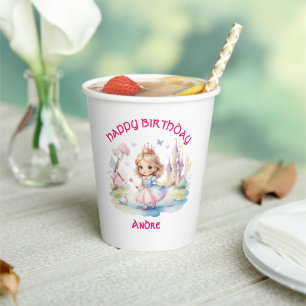 Gobelets En Papier Mignonne Princesse dans Whimsical Wonderland tasse