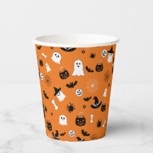 Mignons fantômes d'Halloween Tissu orange sans cou