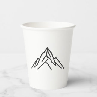Gobelets En Papier Mini-Alpine Mountain Line Art
