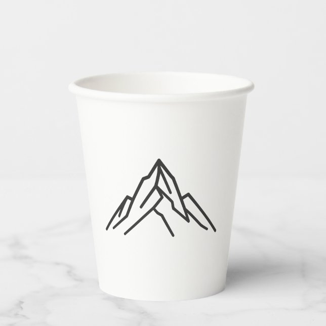 Gobelets En Papier Mini-Alpine Mountain Line Art (Recto)