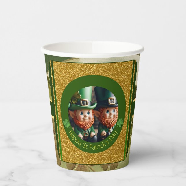 Gobelets En Papier Miniature Leprechaun St Patrick's Day PPC (Gauche)