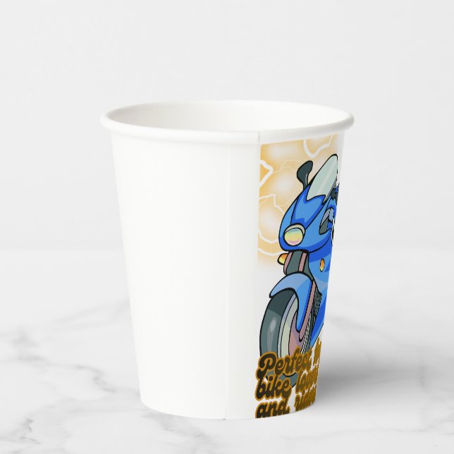Gobelets En Papier Minimal Bike Art Graphic –Motorcycle Party (Droite)