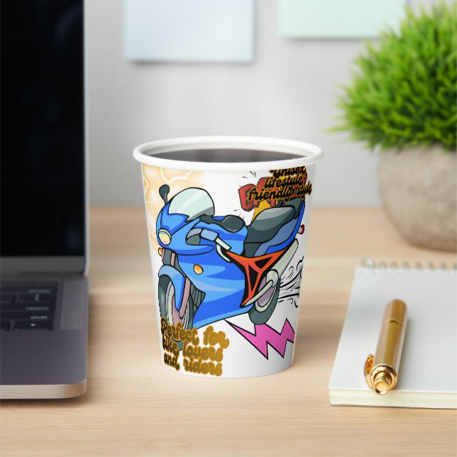 Gobelets En Papier Minimal Bike Art Graphic –Motorcycle Party (Insitu)