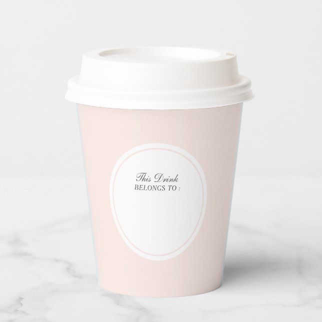 Gobelets En Papier Minimal Cette Boisson Appartient à Nom Personnalis (Recto)