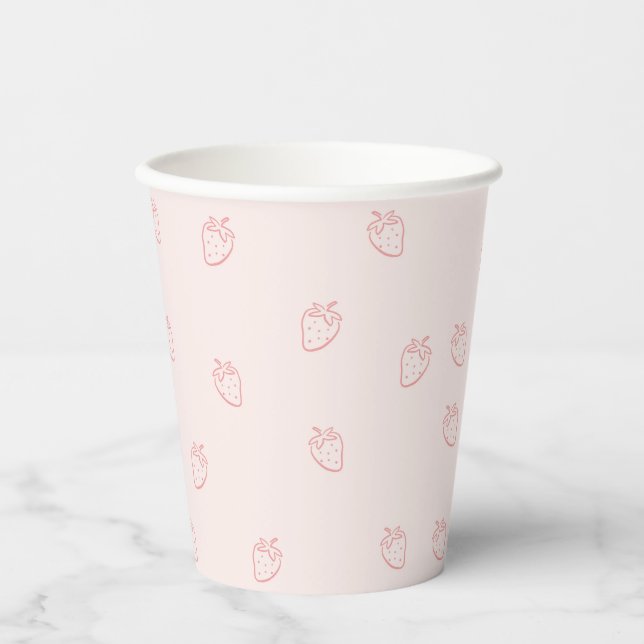 Gobelets En Papier Minimalisme aux fraises (Recto)
