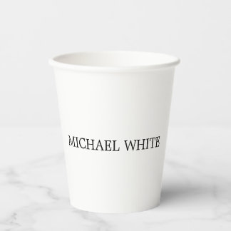 Gobelets En Papier Minimaliste noir & blanc moderne clair
