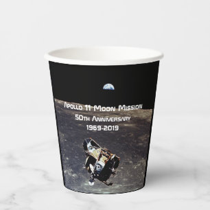 Gobelets En Papier Mission historique Apollo 11 Moon 50e anniversaire