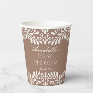 Gobelets En Papier Mocha Brown Talavera Carrelage Baby shower Fiesta