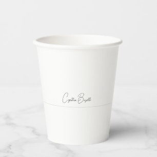 Gobelets En Papier Modèle de calligraphie moderne minimaliste de tend