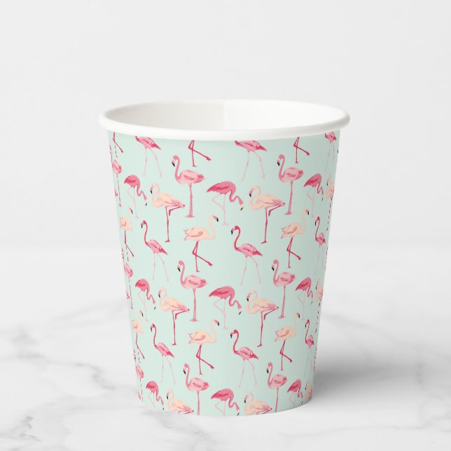 Gobelets En Papier Modèle de flamant rétro (Gauche)