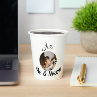 Gobelets En Papier Modèle photo personnalisé "Just Me and Meow" -