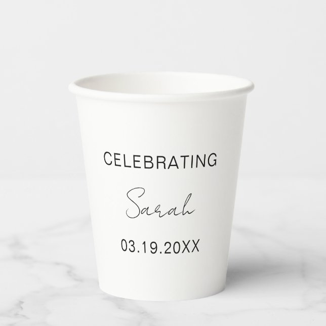 Gobelets En Papier Modern Custom 30th Birthday Party Funny Gifts (Recto)