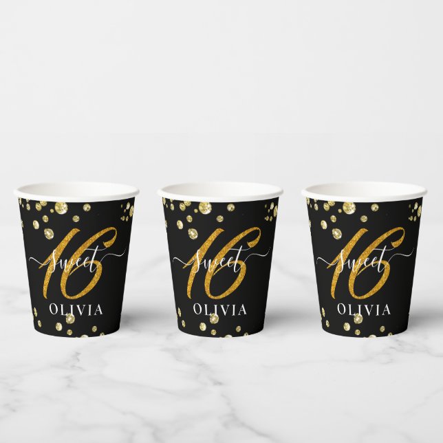 Gobelets En Papier Moderne, 16 tasses en papier (Multi)
