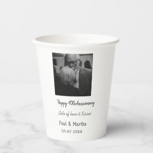 Gobelets En Papier Moderne heureux 40e anniversaire ajouter nom date 
