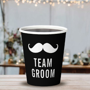 Gobelets En Papier Moderne minimaliste Gros Gras Black Bachelor Party